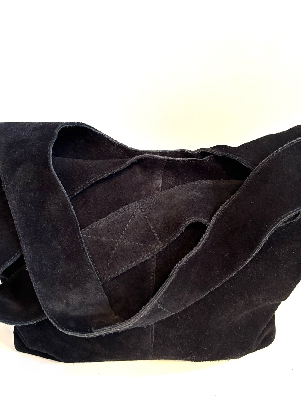 Roost Black Suede Shoulder Hobo Bag - Picture 2 of 11